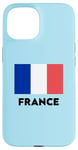 Coque pour iPhone 15 Drapeau France Bleu Blanc Rouge