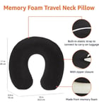 Memory Foam Neck Pillow Travel Pillow Black Amazon Basics