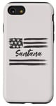 Coque pour iPhone SE (2020) / 7 / 8 Santana – Nom personnalisé, étoiles et rayures, drapeau des États-Unis