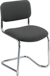 Office Hippo Heavy Duty Meeting Chair, Versatile & Robust Stackable Office Chair, Desk Chair With Strong Chrome Frame & Padded Durable Seat Cushion, Up To 115kg Weight, Hard Wearing - Charcoal, 4 Pack