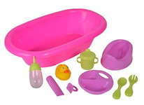 Simba New Born Baby 105562128 – Baignoire avec Pots, Canard, Bouteille, tétine et Accessoires, 10 pièces, 39 cm, à partir de 1 an