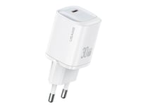 Usams Sladdansluten Laddare Cc251 30W Gan Usb-C Snabbladdning Hc Series Vit Cc251tc02