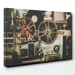 Big Box Art Vintage Movie Film Reel (1) Canvas Wall Art Print Ready to Hang Picture, 30 x 20 Inch (76 x 50 cm), Multi-Coloured