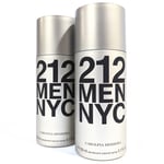 2x Carolina Herrera 212 NYC Men's Deodorant Spray, Deodorant for men 150ml