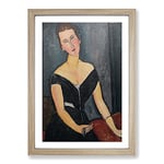 Big Box Art Madame Muyden by Amedeo Modigliani Framed Wall Art Picture Print Ready to Hang, Oak A2 (62 x 45 cm)