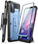 SUPCASE Unicorn Beetle Pro Series Designed Full-Body Dual Layer Rugged Holster & Kickstand Case with Built-in Screen Protector for 6.5-Inch Samsung Galaxy S20 FE (2020), Metallic Blue