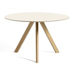 HAY - CPH20 2.0 Table Lacquered Oak Frame Ø120 X H74  Off-White Linoleum Tabletop Lacquered Edge - Ruokapöytä - Ronan & Erwan Bouroullec - Valkoinen - Puu