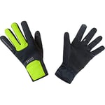 GOREWEAR M GORE® WINDSTOPPER® Thermo Gloves, Black/Neon Yellow, 6