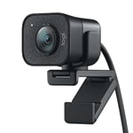 Logitech for Creators StreamCam, webcam pour streaming YouTube et Twitch, full HD 1080p 60Fps, connexion USB-C, détection des visages par IA, mise au point automatique, vidéo verticale - Noir