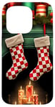 iPhone 15 Pro Christmas Stockings Hung by the Fireplace Case