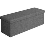 Banc de rangement avec couvercle amovible Siège pouf Coffre de rangement pliable pour salon chambre couloir XL - Dunkelgrau (de)