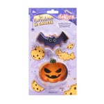 dekora - Lot de Emporte Pièces Halloween - 2 Moules pour Biscuits en Forme de Chauve-Souris et de Citrouille - Emporte-Pièces en Métal Durable et Sans BPA - Tailles entre 6 et 9 cm