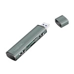 LogiLink UA0394 - Hub USB 3.2 (Gen2) à 2 Ports avec Lecteur de Carte pour Cartes microSD et SD, boîtier en Aluminium avec Capuchon de Protection