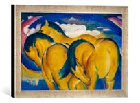 Kunst für Alle 'Encadré Image de Franz Marc Les Petits Chevaux Jaunes, d'art dans Le Cadre de Haute qualité Photos Fait Main, 40 x 30 cm, Argent Raya