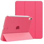 MoKo Coque pour iPad Air 6e Génération 11 Pouces M2 2024/iPad Air 5e Gén 2022/iPad Air 4e Gén 2020, Étui pour iPad Air 11" avec Coque Rigide Translucide, Coque pour iPad Air 6/5/4, Rouge