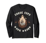 Loose Lips Sink Ships Ocean Strom Ship In A Bottle Long Sleeve T-Shirt