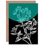 Wee Blue Coo Colour Pop Circle Teal Greeting Card With Envelope Inside Premium Quality Couleur