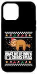 Coque pour iPhone 12 Pro Max RÉVEILLE-MOI QUAND C'EST NOËL ! Meme Sloth Santa Ugly