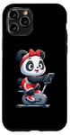 Coque pour iPhone 11 Pro Panda sur vélo d'appartement Gym Fitness Entraînement Sport