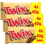 Twix Original Milk Chocolate Fingers Twin Christmas Biscuit Snack Bars 40g x3