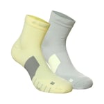 Nike Multiplier Running Ankle Socks Chaussettes De Running Pack De 2 Unités - Gris , Jaune