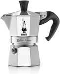 Bialetti Moka Express Aluminium Stovetop Coffee Maker, Silver, 1 Cup