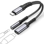 JSAUX Adattatore USB C Jack 3.5mm avec Charge Rapide PD 60 W, Prise USB C vers AUX 2 en 1 pour écouteurs Compatible avec iPhone 16 Pro Max/15 Pro Max, Galaxy S24/S23/S22 Ultra, Pixel 7/6, Huawei P40