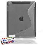 Coque Souple Ultra-Slim APPLE IPAD 3 [Le S Premium] [Gris] de MUZZANO + 3 Films de protection écran "UltraClear" + STYLET et CHIFFON MUZZANO® OFFERTS - La Protection Antichoc ULTIME, ELEGANTE ET DURABLE pour votre APPLE IPAD 3