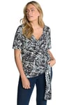 Ulla Popken Femme Grandes Tailles T-Shirt, Look Cache-cœur, Encolure V, Manches Courtes, Coton Bio Marine foncé 50+ 803617120-50+