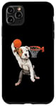 iPhone 11 Pro Max Vintage Pitbull Dog Playing Basketball Dog Sports Game Lover Case