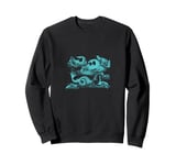 Vintage Mythical Sea Monsters Fantasy Design Sweatshirt