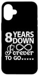 iPhone 16 Plus 8 Years Down Forever To Go Cute 8th Wedding Anniversary Case