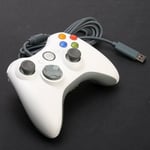 USB Filaire Game Pad Contrôleur Manette Poignée de jeu pour Microsoft Xbox 360 - Xbox 360 Slim - PC avec système Win7 (Blanc)