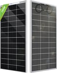 Panneau Solaire Bifacial 18V 195W mono, Panneau Solaire Double Face Mono pour Charger Batterie, Balcon, Terrasse, Camping-car, Jardin, Bateau, RV et Maison