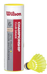 Wilson Championship Badminton Shuttlecocks 78 (Fast Speed), Yellow, One Size, 6 Pack