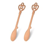 Fisura - Cuillère de cuisine originale en forme de clé. Set de 2 spatules pour la cuisine en forme. Cuillère en bois de hêtre. Accessoires de cuisine résistants à la chaleur. (Clé du château)