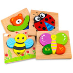 Afufu Jeux Bebe - Puzzles en Bois, Jouets Montessori Enfant 1 2 3 4 Ans, Puzzle à Encastrements, Bébés Animaux Jeu Educatif Apprentissage pour Enfants, Puzzles avec Cadre