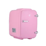 NK Mini réfrigérateur portable, 4 litres de capacité, fonctionnement 12 V-220 V, fonction refroidissement et chauffage, pour cosmétiques et rafraîchissements, rose