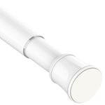 Tringle à rideaux télescopique à ressort extensible sans perçage - Tringle à rideaux réglable sans vis pour cuisine, placard, salle de bain (73 à 175 cm, blanc)