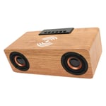 Wooden Speaker Alarm Clock With FM Radio Wireless Phone Charger GH