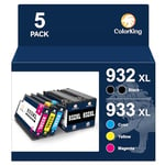 ColorKing Compatible 932XL 933XL Ink Cartridges Replacement for HP 932XL 933XL Combo Pack for OfficeJet 6600 7510 6700 7110 7610 7612 6100 (2 Black, 1 Cyan, 1 Magenta, 1 Yellow, 5 Pack)