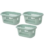 3 x 60L Hipster Laundry Plastic Basket Washing Clothes Storage Linen Bin Home UK