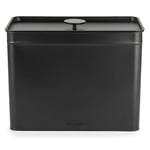 Salter BW12458EU7 Kuro Bread Bin With Lid – Carbon Steel Large Bread Box, 33 x 18 x 23cm, Long Lasting Freshness, Space Saving Kitchen Storage For Bread, Bagels, Pastries, Black Powder-Coated Finish