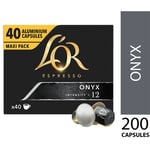 L'OR 200 Nespresso* Compatible Capsules Onyx (5 Packs, 200 Coffee Pods)