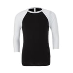 Bella Canvas Unisex 3/4 Sleeve Baseball Tee - T-shirt - BLACK/WHITE - XL