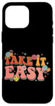 iPhone 16 Pro Max Take It Easy Retro Floral Motif Case