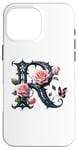 Coque pour iPhone 16 Pro Max Letter R Initial Floral Monogram Rose Pink Flower Butterfly