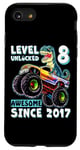 iPhone SE (2020) / 7 / 8 Level 8 Unlocked T Rex Monster Truck Dinosaur 8th Birthday Case