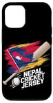 Coque pour iPhone 15 Pro Maillot de cricket du Népal 2024 Drapeau du Népal