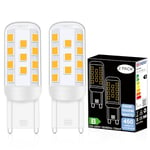 DSLebeen G9 LED Bulbs Warm White: 2.4W 450lm 3000K, Equivalent to 40W 50W Halogen, Non-Dimmable LED Capsule Light Bulb Energy Saving for Home Decorative Lighting Crystal Lamp, 2-Pack